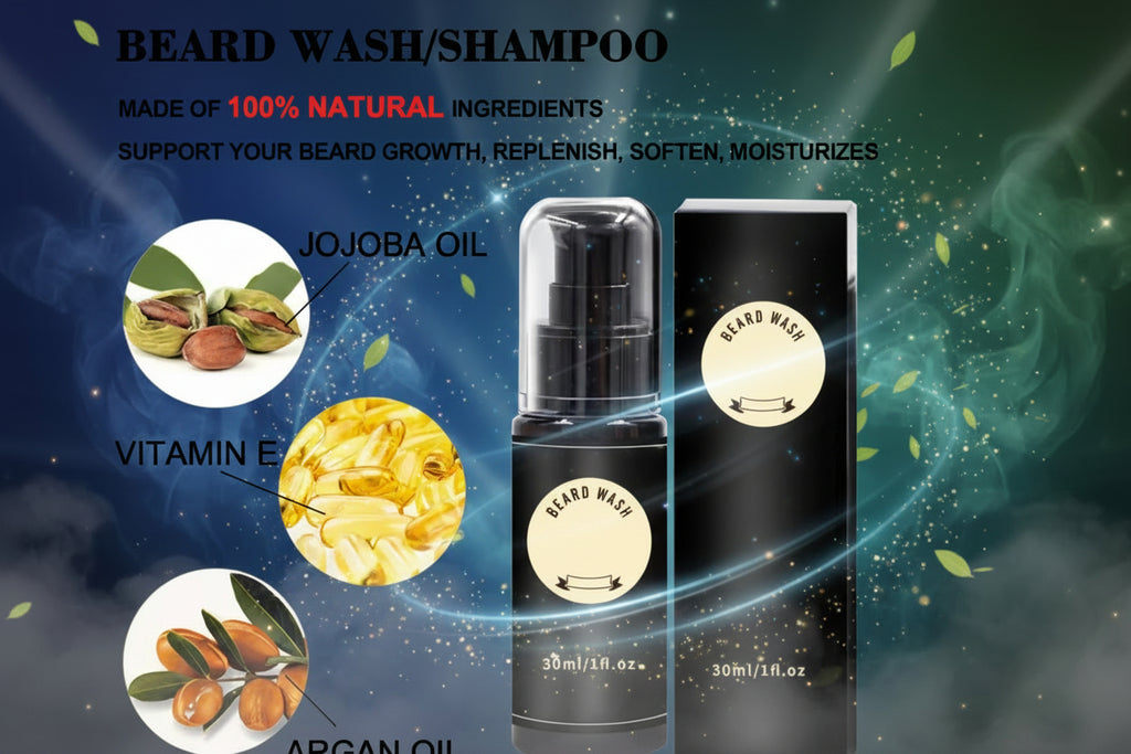 Men's PL Beard Care Balm Combo Kit (W) Shampoo & Conditioner and Serum Styling Growth oil    $25.00