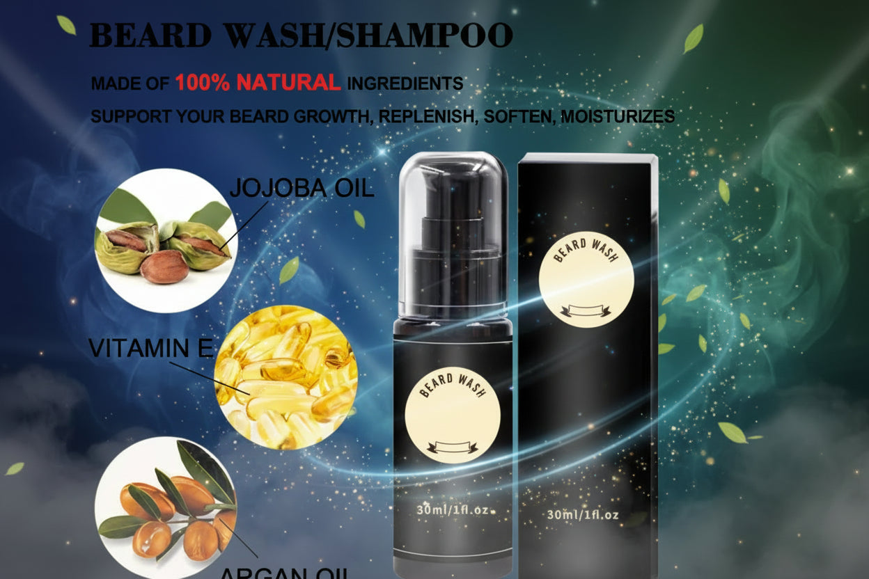 Men's PL Beard Care Balm Combo Kit (W) Shampoo & Conditioner and Serum Styling Growth oil    $25.00