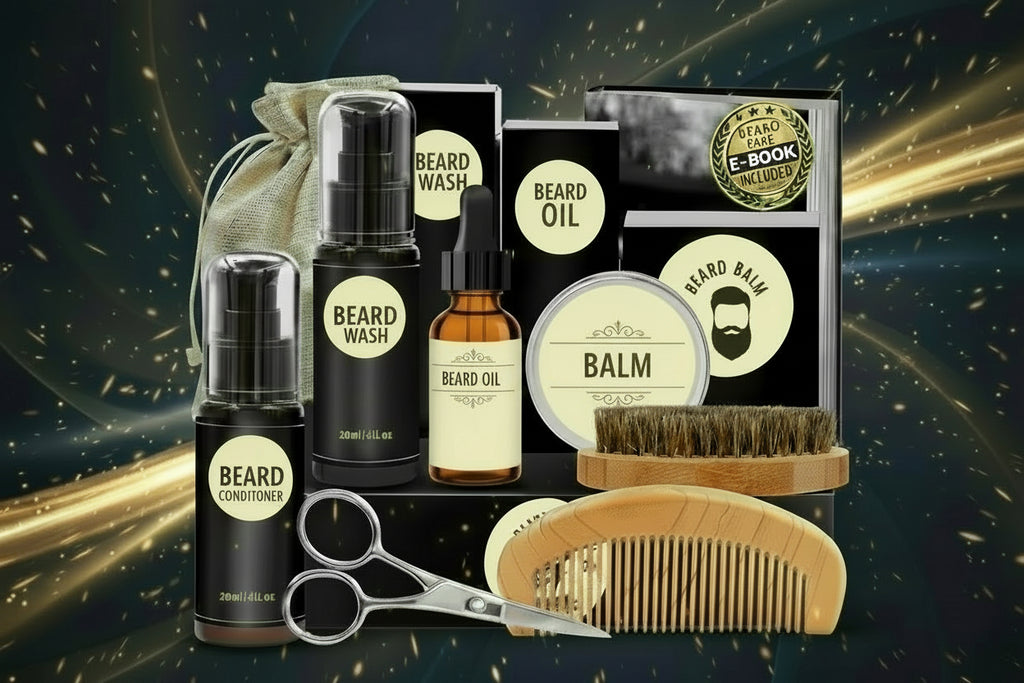 Men's PL Beard Care Balm Combo Kit (W) Shampoo & Conditioner and Serum Styling Growth oil    $25.00