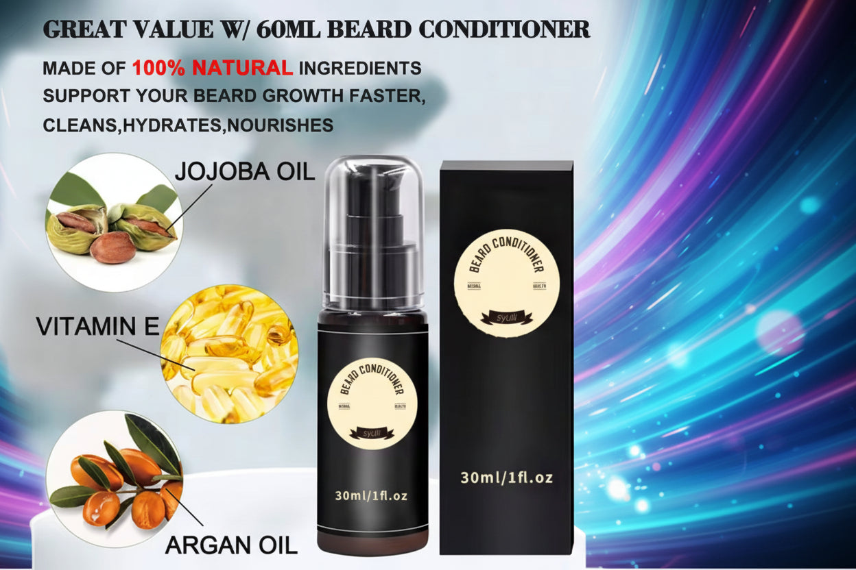Men's PL Beard Care Balm Combo Kit (W) Shampoo & Conditioner and Serum Styling Growth oil    $25.00