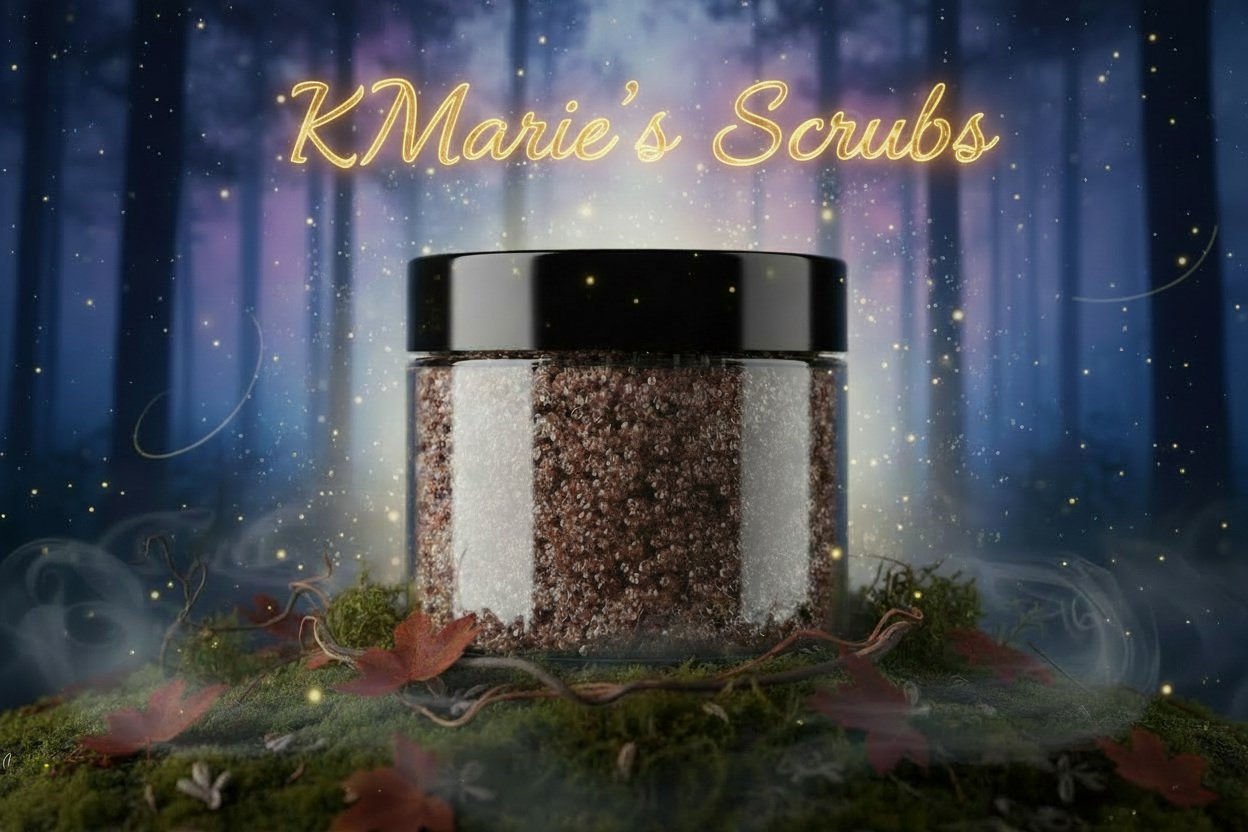 add KMarie's Scrubs across the top not on the product image